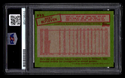 BERT BLYLEVEN SIGNED 1985 TOPPS BASEBALL CARD #355 PSA/DNA
