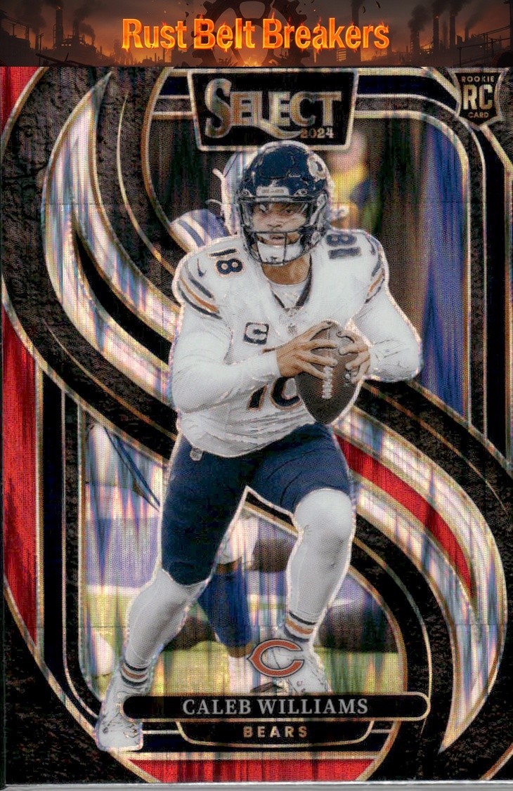 2024 Panini Select Caleb Williams #114 Black & Red Prizm Shock Chicago Bears