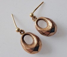 Orecchini a cerchio vintage oro 9 ct marcati stile etrusco 375 1982 1,15 g