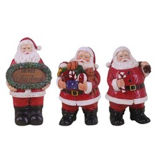Resin Santa Claus Figurine Xmas Sculpture for Indoor Outdoor Xmas Tabletop