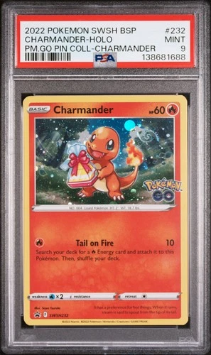2022 POKEMON SWSH BLACK STAR PROMO #232 CHARMANDER-HOLO PSA 9