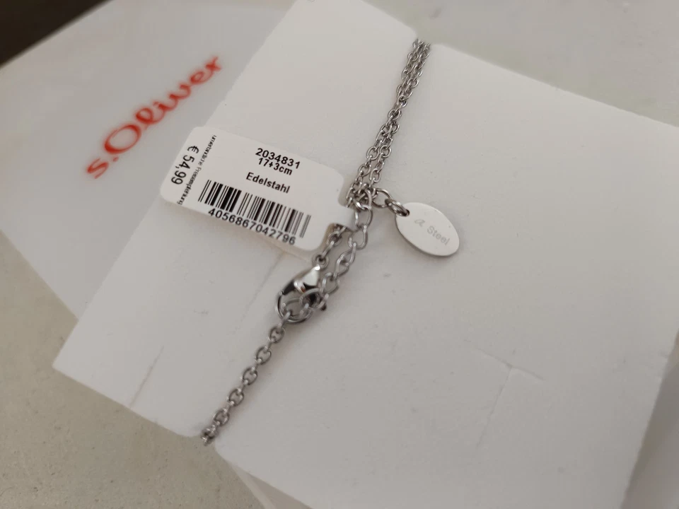 S.Oliver Elegante Pulsera Acero Inoxidable 17+ 3cm Nueva Foto 4 de 4