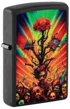 Zippo 48956, Abstract Zombie Design,  Black Matte Finish Lighter, NEW