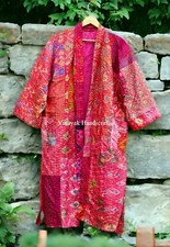 Indian Patchwork Kantha Jacket, Soft Silk Kantha Jacket, Cotton Bath Robe Kimono