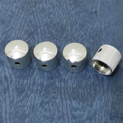 4pcs Electric Guitar Bass Guitar Volume Tone Knobs Metal Dome Potentiometer Caps