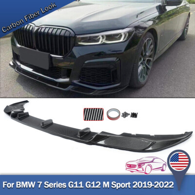 For 2019-2022 BMW G11 G12 740i 750i M760i M Sport Carbon Look Front Lip Splitter