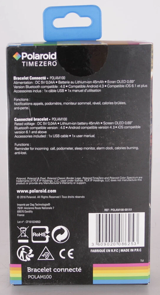 Polaroid Remise en Forme Bracelet Bleu Fitnesstracker Tracker