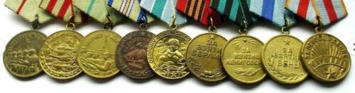 UdSSR Lot 9 x Medaillen Für die Verteidigung Einnahme Befreiung Städte - Picture 1 of 4