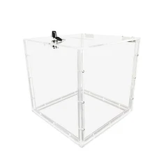 12X12X12" Clear Donation Box Plexiglass Acrylic Fundraising Ballot Tithing Box