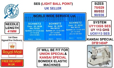 KANSAI SPECIAL UY113GS UOX113 SES (3 GRÖßEN) BONIDEX ELASTISCHE NÄHMASCHINENNADEL