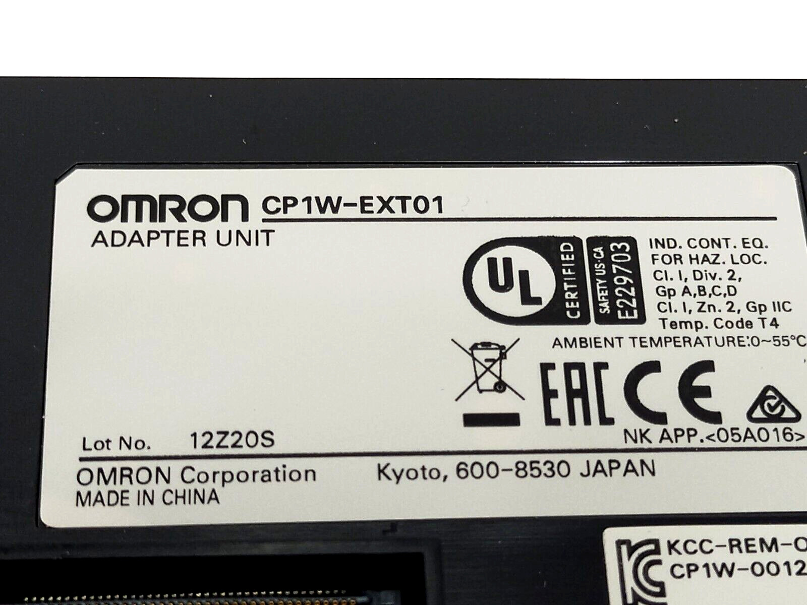 Cmb Rht Ext01 Omron CP1W-EXT01 PLC Adapter Unit, CJ – SDGs