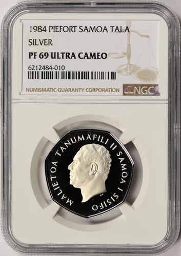 1984 Piefort Samoa Tala Silver NGC PF69 Ultra Cameo POP 5/1