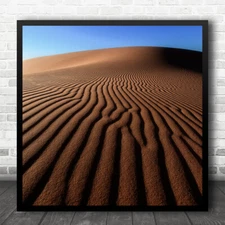 Desert Landscape Abstract Pattern Sand Dunes Lines Square Wall Art Print