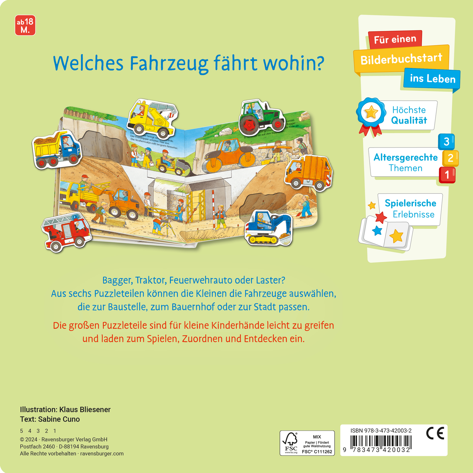 Thumbnail - Klaus Bliesener; Sabine Cuno / Mein Erstes Puzzle-spielbuch: Fahrzeuge