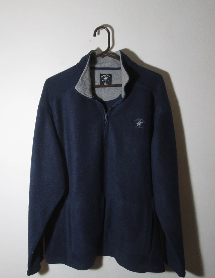 BEVERLY HILLS POLO CLUB синий флис Джерси толстовка размер L - Изображение 4 из 4