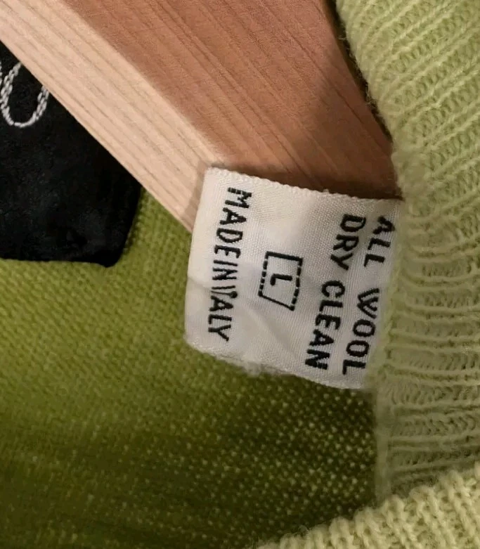 Leonardo Strassi винтажный 60-х атомный зеленый мод геометрический искусства итальянский трикотаж рубашка - Изображение 4 из 4