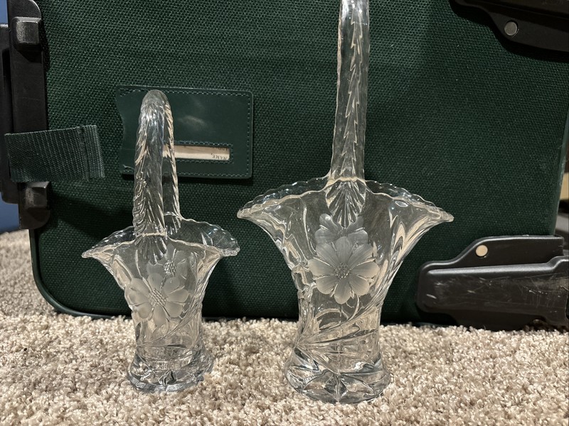 Vintage Crystal Easter Basket Set