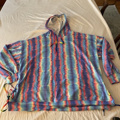 Shein Multicolored Neon Tie Dye Sweatshirt Hoodie Pullover Womens Medium 