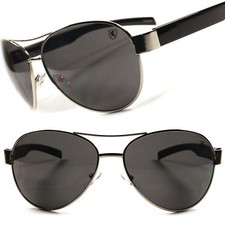 Classic Air Force Military Style Vintage Retro Mens Womens Silver Sunglasses