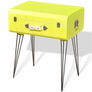 Yellow Retro Side Table Bedroom Nightstand End Cabinet 