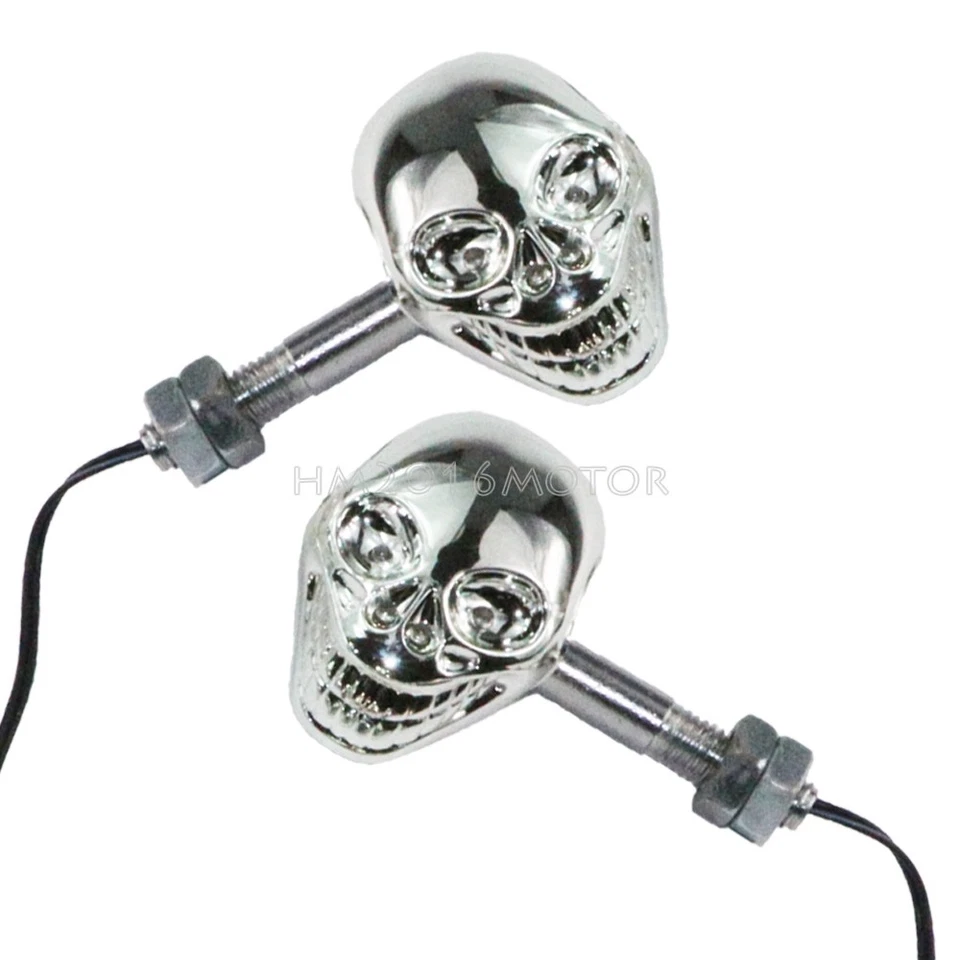 2,8-дюймовый алюминиевый светодиодный указатель поворота Mini Skull для Honda VT Shadow Ace 500 700 750 1100 - Изображение 3 из 4