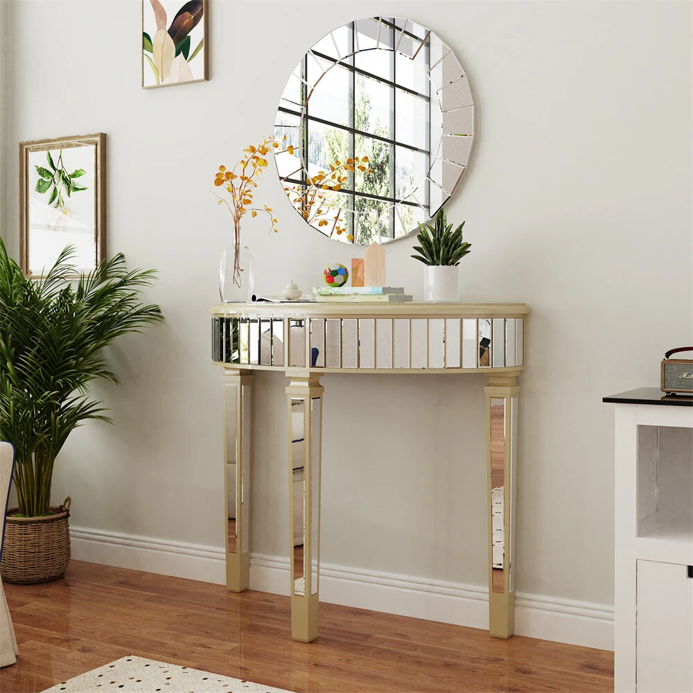 Champagne mirrored console sale table