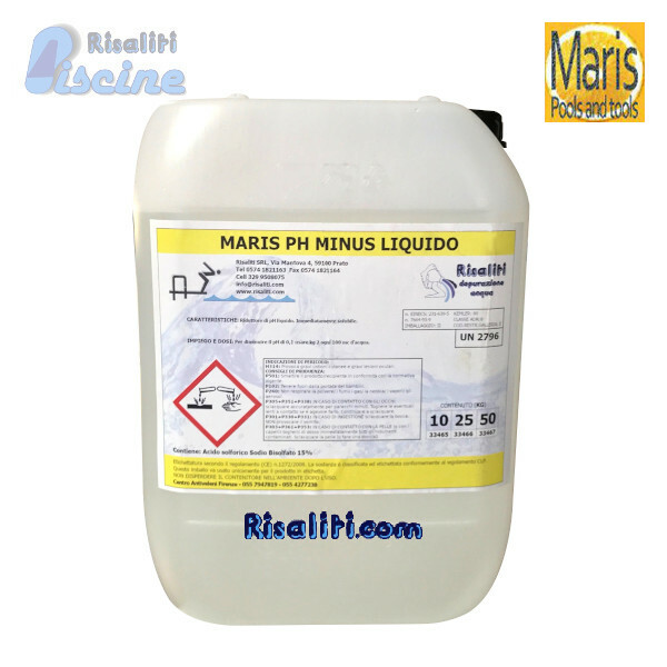 PH MENO PH MINUS  PH RIDUTTORE PH LIQUIDO TRATTAMENTO ACQUA PISCINE 10 KG MARIS