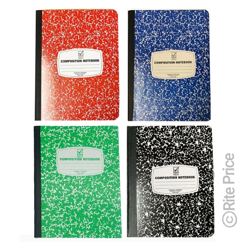 (3 Pack) Composition/Notebook Book, Wide Ruled Paper,100 Sheets, 9-3/4"x7-1/2" - Image 2 of 4
