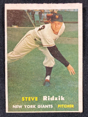 1957 Topps Baseball Card Steve Ridzik #123 EX RANGE CF | eBay