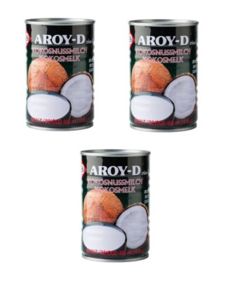 Kokosmilch Aroy-D Dreierpack: 3 x 400ml Coconut Milk Cocosmilch Kokosnussmilch