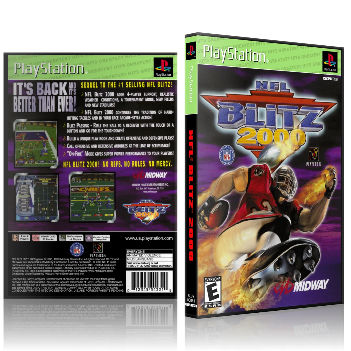 PS1 Case NO GAME NFL Blitz 2000 Greatest Hits eBay