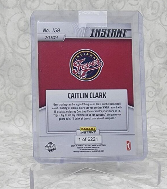 CAITLIN CLARK ROOKIE 2024 Panini Instant WNBA #19 SP/2848 Fièvre EUR 3 - Foto 6