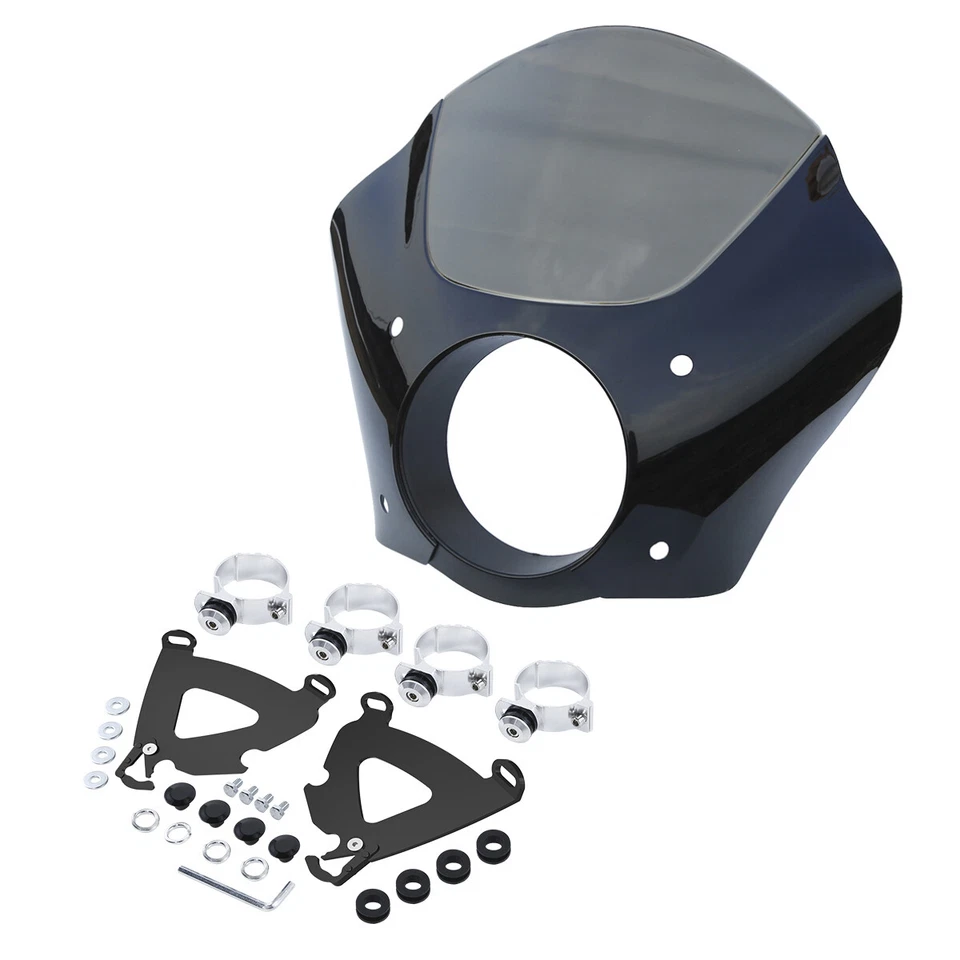 Carenado de faros delanteros 49 mm montaje de gatillo apto para Harley Low Rider Super Glide Foto 2 de 4
