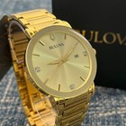 Bulova Futuro Modern 97D115 Champagne Dial Gold-Tone Quartz Watch Men's Watch