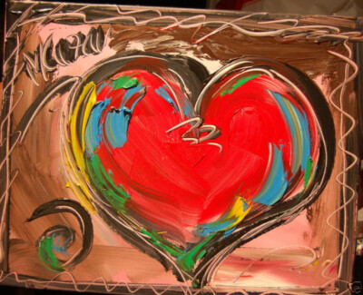 RED HEART   painting Abstract Modern Art  Contemporary  WALL DECOR Y3R4F