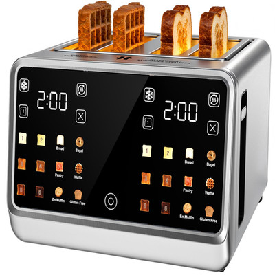 Foyoconven Touch Screen Toaster 4 Slice Digital Smart Dual Control Touchscreen