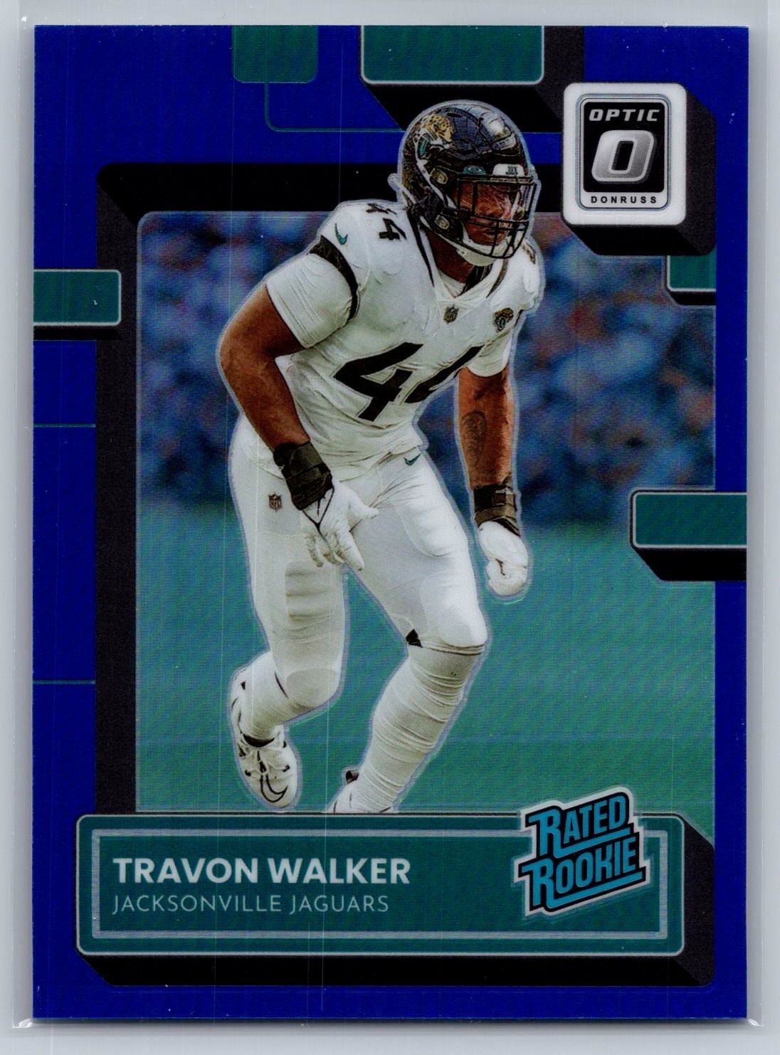 2022 panini donruss optic football travon walker blue prizm rc 174/179 #225