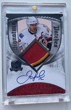 JAROME IGINLA SIGNATURE PATCHES ON CARD AUTO PATCH # /75 THE CUP 08-09