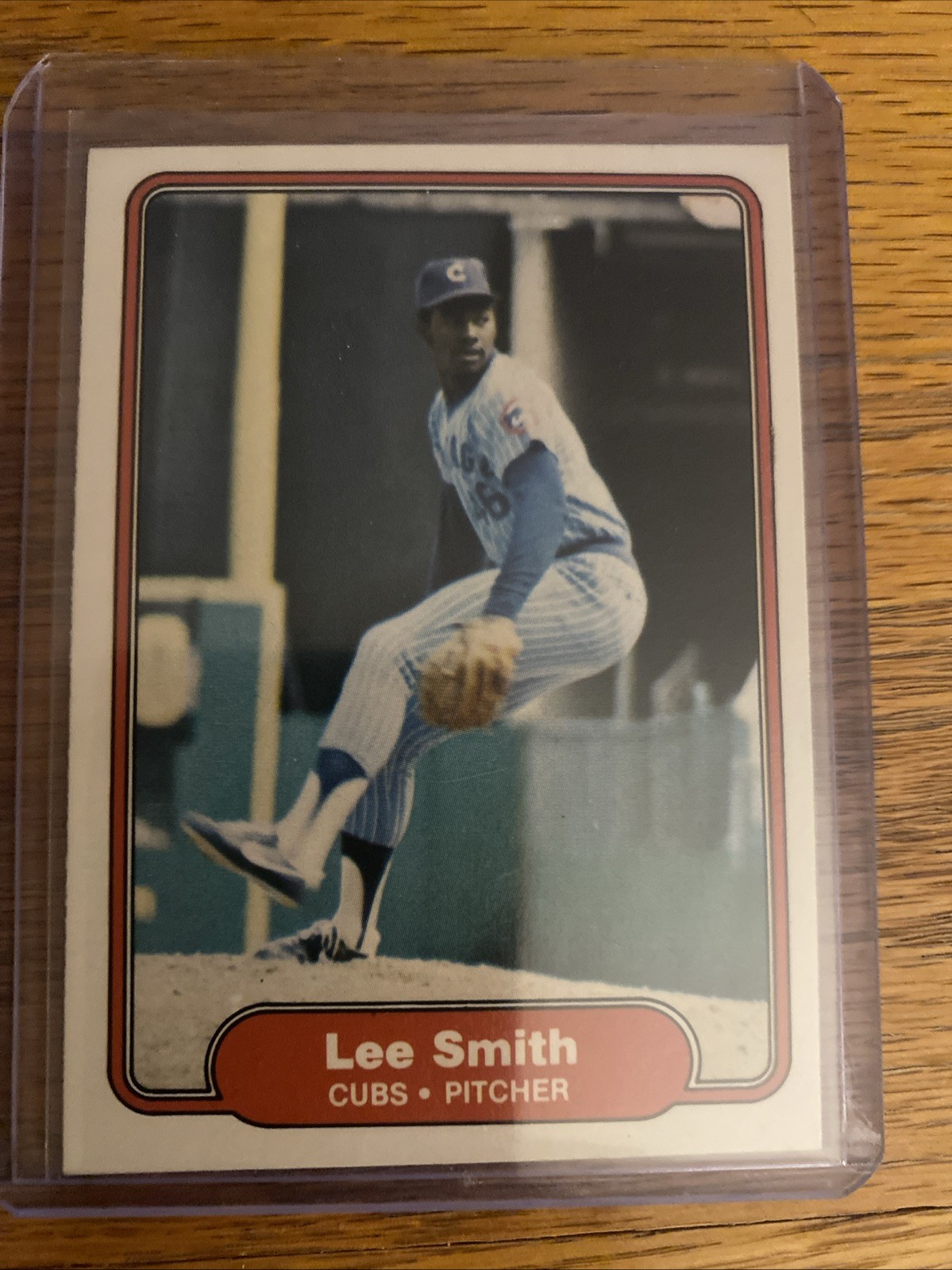 1982 Fleer Lee Smith RC ERR/Cubs logo reversed #603 Chicago Cubs