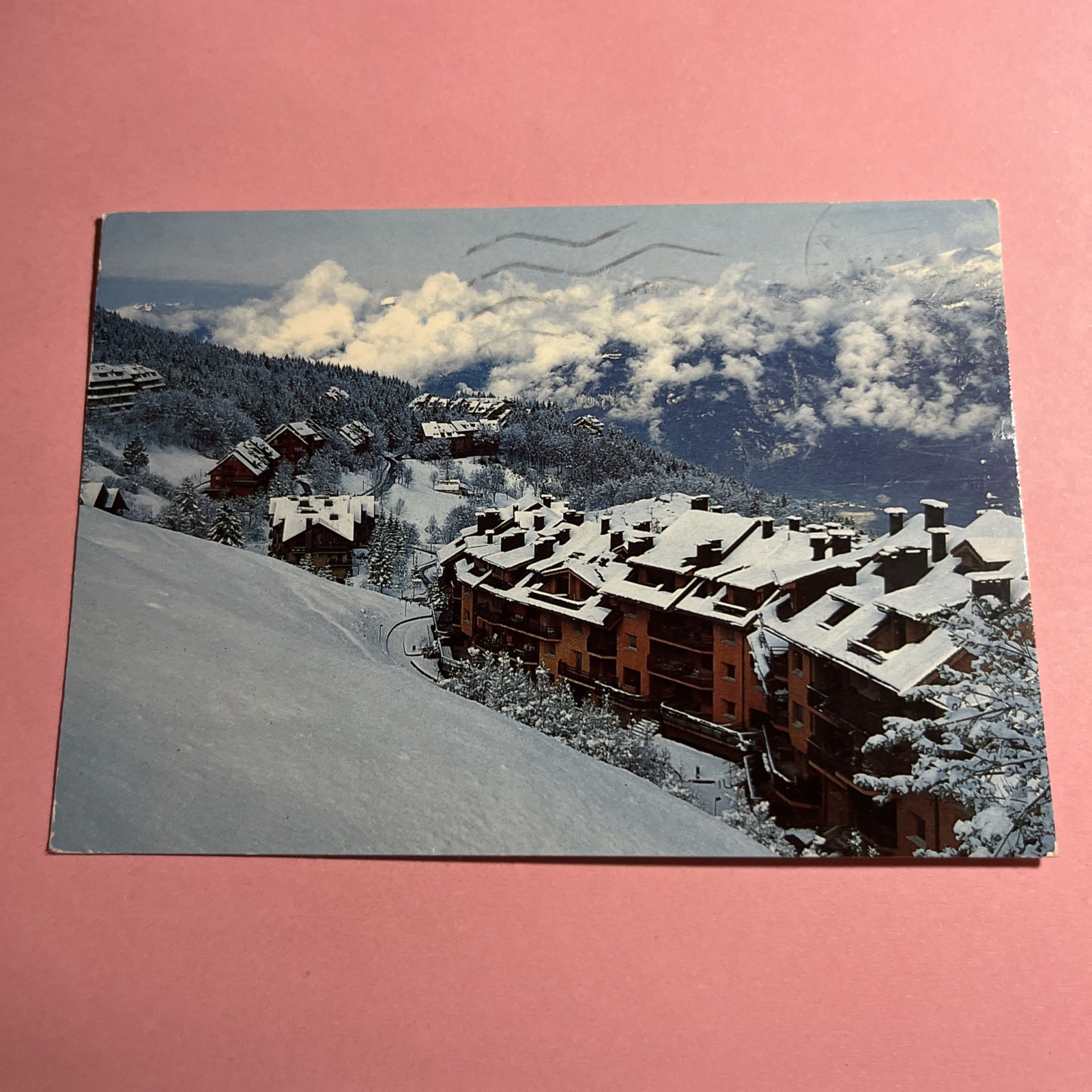 CARTOLINA A COLORI COLLEZIONE - MONTECAMPIONE MT.1200 IL ILLAGGIO ALPIAZ -VIAGG