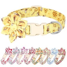 Cute Summer Dog Collar with Flower, Lightweight Soft Girl Dog Collar for Fema...