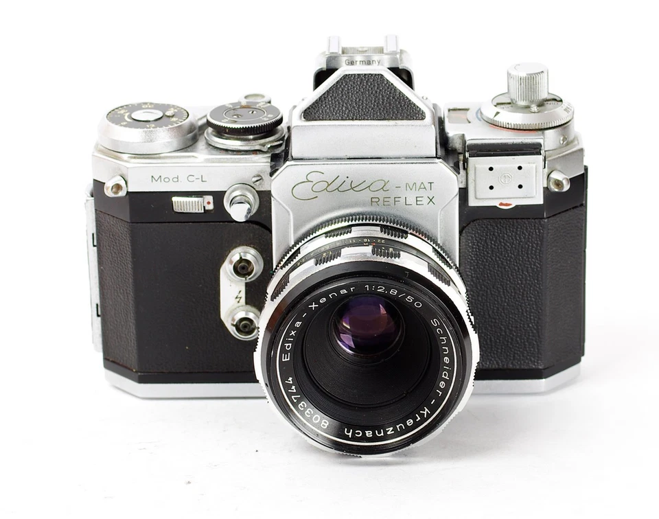 Edixa Matte Reflex Mod. C-L + Schneider Kreuznach Edixa Xenar 2,8/50mm M42 Gehäuse - Bild 2 von 4