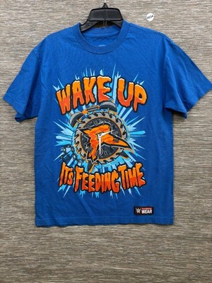 Wake Up It s Feeding Time! Wrestling Authentic Wear T-Shirt Adult M Blue *READ