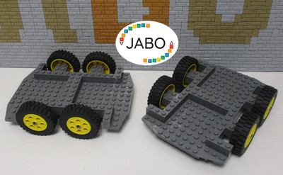 (D5) LEGO 2x Chassis Dark Grey with Wheels / Tyres Crane Rock Raiders