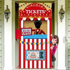 Carnival Circus Party Decorations, Halloween Photo Ticket Booth Door Banner, Fab