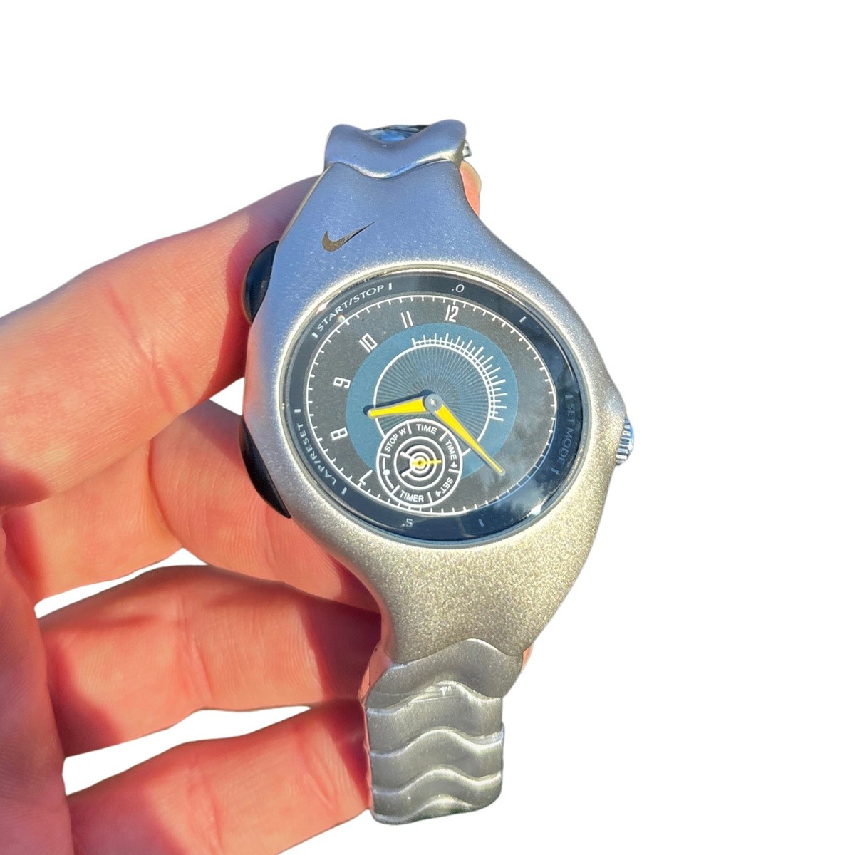 90s Nike triax watch 腕時計　y2k クロノグラフ Nike Triax Watch Vintage Rare 90s Silver Metal Gorpcore Y2K | eBay