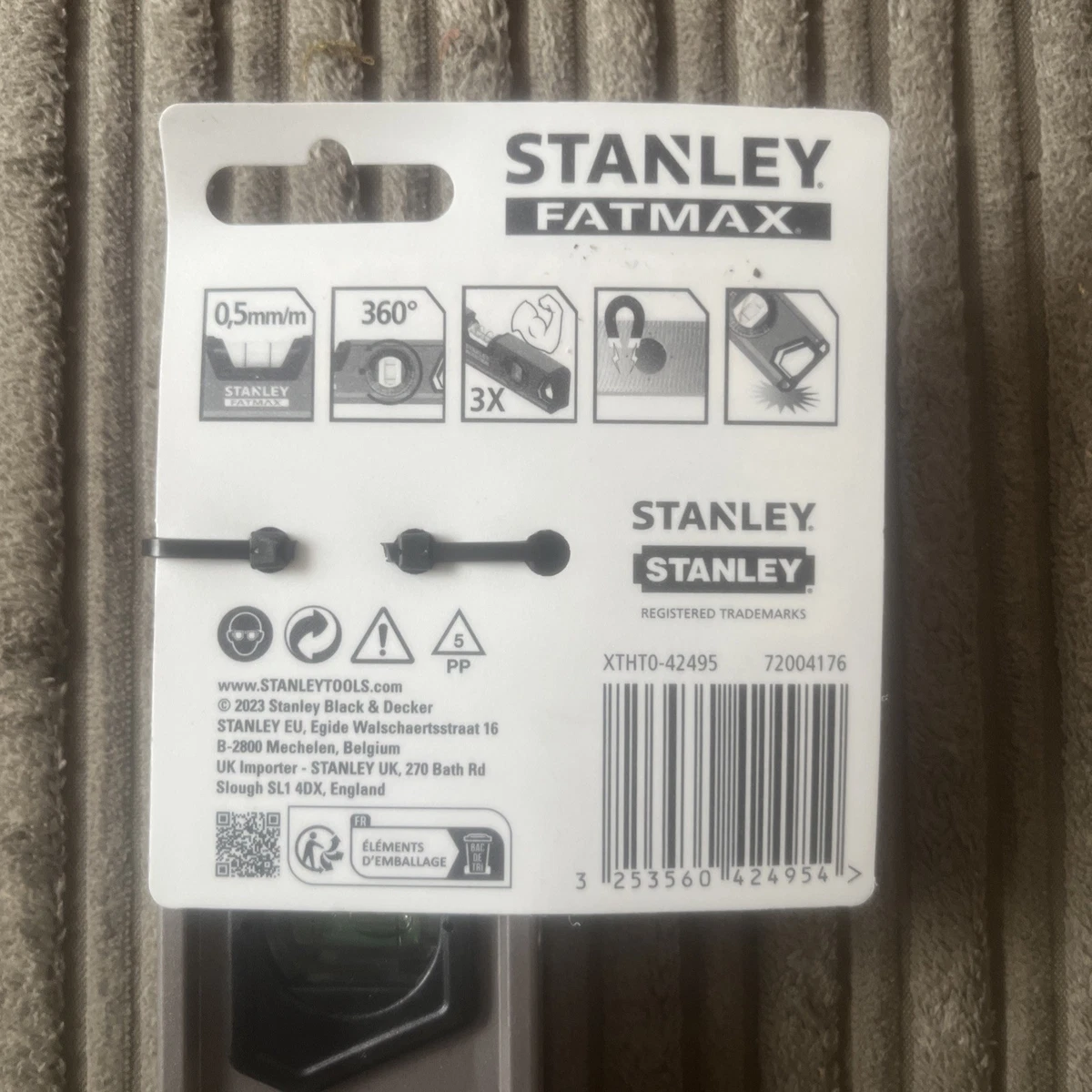 STANLEY FATMAX Magnético 360° Aluminio Nivel de Espíritu XTHT0-42495