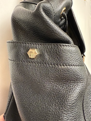 Tory Burch Backpack Bag Large Thea Black Authentic Tassels Side Pockets - Picture 4 of 13