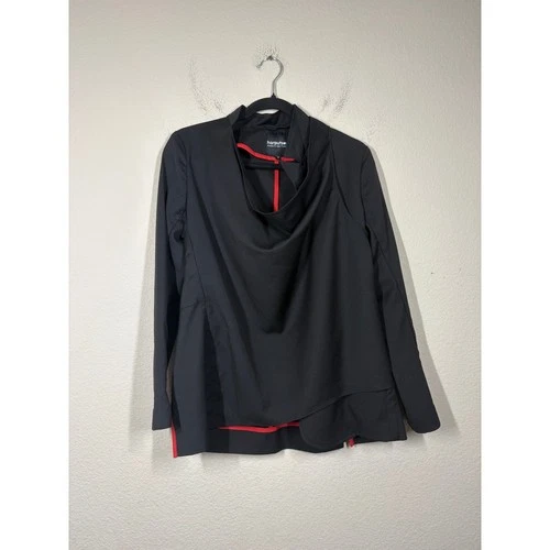 Harputs Own Size 2/Small Draped Jacket Black Side Slits Long Sleeves - product listing photo