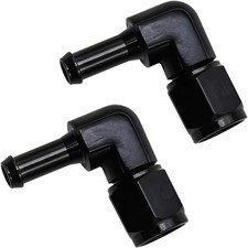 2PCS 6AN Female to 5/16 Car Barb, 90 Degree Swivel Vehicle Hose Fitting Adapter,